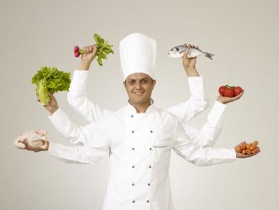 the chef symbolizes the diet of 6 petals