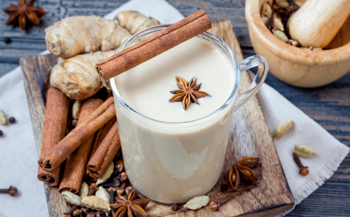 Kefir drink for fat burning with ginger and cinnamon