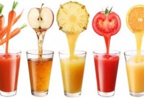 Fruit and vegetable juices for a consumption diet